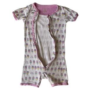 The Children's Place Girl’s Short Sleeve Romper Jumpsuit Size 3T, White & Purple